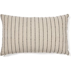 Kave Home - Kussenhoes Sanima van 100% linnen met beige strepen 30 x 50 cm