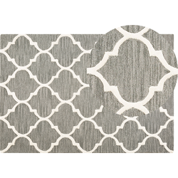 YALOVA - Laagpolig vloerkleed - Grijs - 140 x 200 cm - Wol