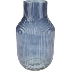 Excellent Houseware glazen vaas / bloemen vazen - blauw - 12 x 23 cm - Vazen