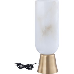 PTMD Torean Gold alabaster table lamp on gold base L