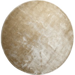 PTMD Flavia Taupe viscose handwoven carpet round S