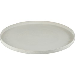 J-line - Plateau Rond Klassiek Ijzer Wit Large - 61x61x3cm