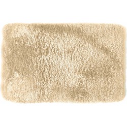 Spirella badkamer vloer kleedje/badmat tapijt - hoogpolig en luxe uitvoering - beige - 40 x 60 cm - Microfiber - Badmatjes