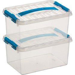Sunware opbergbox - 2x - transparant - 6L - 30 x 20 x 14 cm - Opbergbox