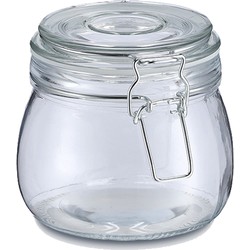 Zeller Weckpot/inmaakpot Alfie - 500 ml - glas - beugelsluiting - D11 x H11 cm - Weckpotten