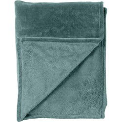 Dutch Decor CHARLIE - Plaid 200x220 cm - extra grote fleece deken - effen kleur - Sagebrush Green - groen - Dutch Decor