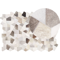 Beliani VARTO - Patchwork-Beige-Koeienhuid leer