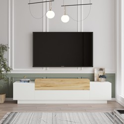 TV Meubel Reykjavik Wit Wit Melamine 160x38,7x37,3 cm