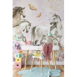 Paarden pracht - Kinderbehang - 194,8 cm x 280 cm - Walloha 