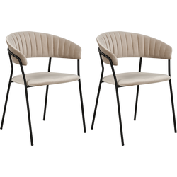 MARIPOSA - Eetkamerstoel set van 2 - Taupe