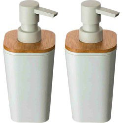 2x Stuks Zeeppompjes/zeepdispensers van kunststeen - wit - 300 ml - Zeeppompjes
