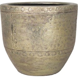 Floran Plantenpot - keramiek - industrieel goud - 21 x 23 cm - Plantenpotten