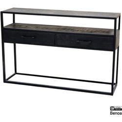 Benoa Jax 2 Drawer Console Table Black 120 cm