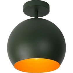 Schattige bolvormige groene plafondlamp 25 cm E27