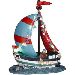 Sailboat battery operated - l14,5xb8,5xh18cm