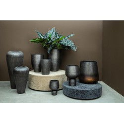 PTMD Nouska Bloempot - 57 x 57 x 59 cm - Aluminium - Zwart