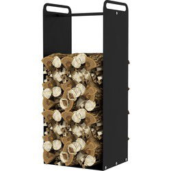 4goodz Houtopslag Haardhoutrek Staal 30x36x90 cm - Zwart