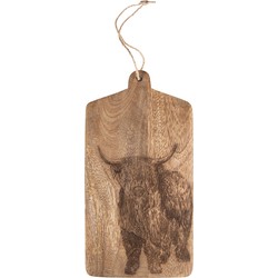 Clayre & Eef Decoratie snijplank  30x15 cm Bruin Hout Stier Borrelplank