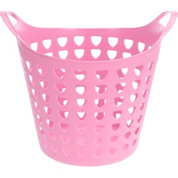 Flexibele wasmand - roze - 26 liter - kunststof - 40 x 42 cm - Wasmanden