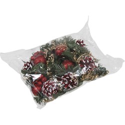 6x Kerststukje decoraties rood 12 cm - Kerststukjes