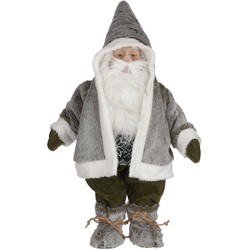 House of Seasons Kerstman Kerstmis Figuur - 32x16x60 cm - Grijs