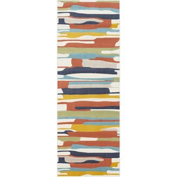 Modern Scandinavisch Loper Gang ANAIS - Meerkleurig/Oranje - 80x220 cm 