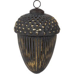 Clayre & Eef Kerstbal Zwart Glas