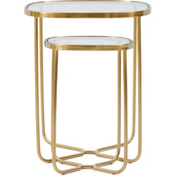 Riviera Maison Upper East Side End Table Gold S/2