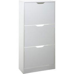 Schoenenkast 3 lades 60x24x118 cm - voor 18 paar - Wit