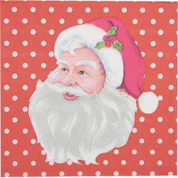 Clayre & Eef Servetten Papier Set van 20 33x33 cm Rood Kerstman