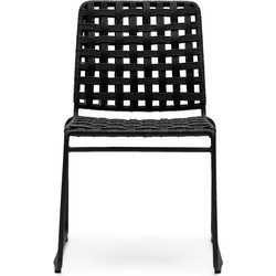 Riviera Maison Tuinstoelen Stapelbaar - Christopher Outdoor Stackable Chair Lava - Zwart 