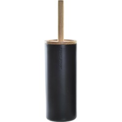 WC/Toiletborstel in houder keramiek zwart 38 x 10 cm - Toiletborstels