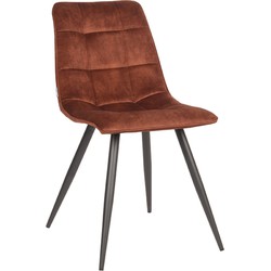 LABEL51 Eetkamerstoel Jelt - Rust - Velours - Black Frame