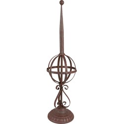 Clayre & Eef Tuindecoratie  Ø16x61 cm Rood Bruin Ijzer Ornament