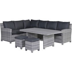 Seagull lounge-diningset - 5-delig - links - cloudy grey -reflex black
