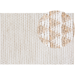 TUNCELI - Laagpolig vloerkleed - Lichtbeige - 160 x 230 cm - Katoen