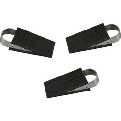 Benson Deurstopper/wig - 3x - rubber/RVS - 13 x5 x 3cm - antislip - Deurstoppers