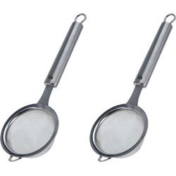 Excellent Houseware Mini zeefje van RVS - 2x - Dia 9 cm - keuken - Keukenzeefjes
