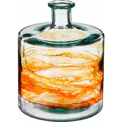 Mica Decorations Vaas Guan - 20.5x20.5x26 cm - Glas - Oranje