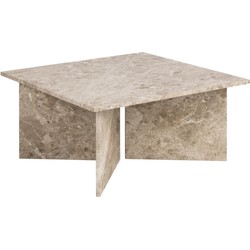 Salontafel - Bruin Marmer - 90x90x42cm - Zivik