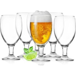 Glasmark Bierglazen - 6x - op voet - 500 ml - glas - speciaal bier - Bierglazen