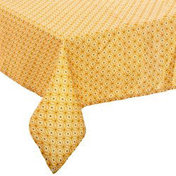 Atmosphera Tafelkleed - polyester - geel met print - 240 x 140 cm - Tafellakens