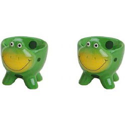 Set van 4x stuks dieren eierdopjes kikkertje/padje - Eierdopjes