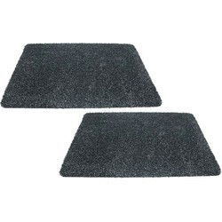 Deurmat/droogloopmat - 2x - antislip - antraciet - 40 x 60 cm - Deurmatten