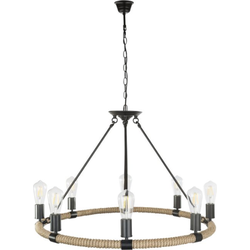 Industriële hanglamp Ulleu - L:81cm - E27 - Metaal - Zwart