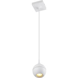 Hanglamp voor badkamer bol pendel wit met messing bolvormig GU10