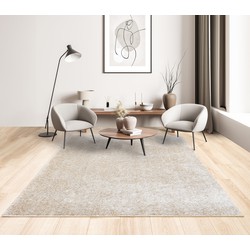 Rosia vloerkleed - Effen Uni & Wasbaar Hoogpolig - Beige - 200 X 290 CM