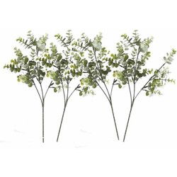 Kunstbloem/kunsttak Eucalyptus Cinera - 4x stuks - 65 cm - Kunstplanten