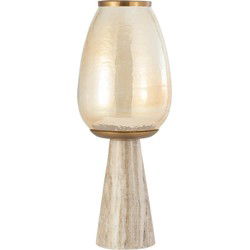 PTMD Windlicht Berdand - 22x22x59 cm - Glas - Beige