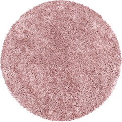 Tapijtenloods Monaco Soft Rond Shaggy Hoogpolig Vloerkleed Roze- 200 CM ROND